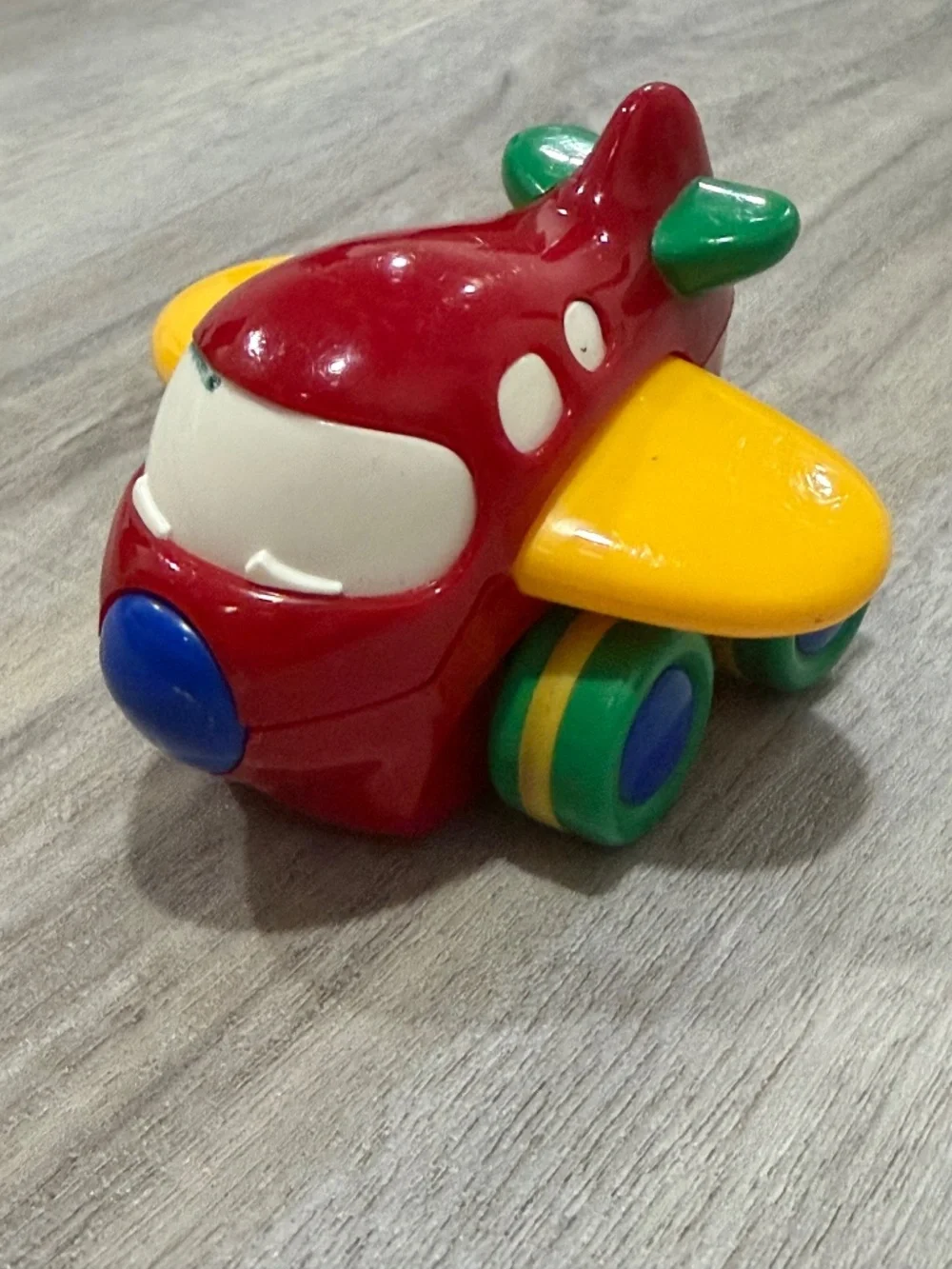 Schylling Push N Go Friction Airplane Red Yellow Toddler Toy